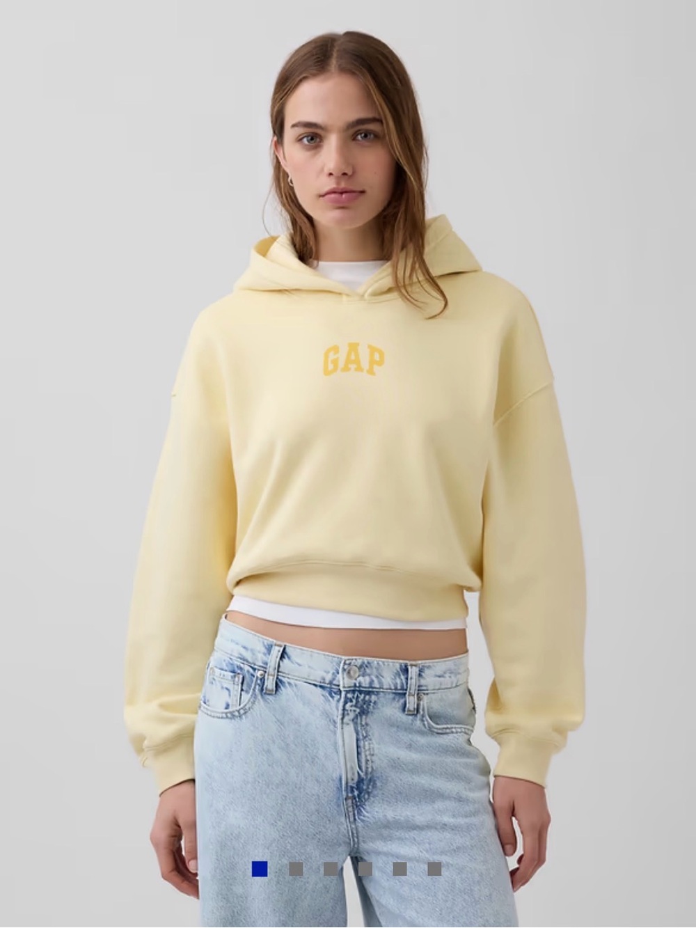 GAP Women's Pale Yellow Logo Hoodie S